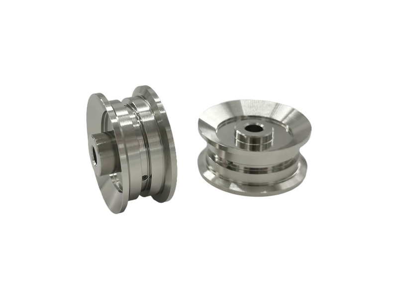 CNC machined twin vacuum flange aluminum 6061